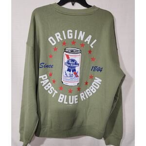 Pabst blue ribbon beer men's medium green sweatshirt